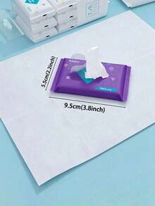 7pcs/1pack Suction Creative Geometric Pattern Portable Wet Wipes, Suitable For Daily Item Cleaning, Clothing Cleaning And Stain Removal, Kitchen Cleaning, Etc., Essential Wet Wipes For Home Travel, Christmas And New Year Gifts(Random Packaging Color) - Multicolor - View 5