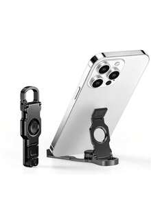 1pc All-Metal 360° Multi-Function Phone Stand, Portable Foldable Phone Holder With Keychain Clip, Non-Slip Desktop Stand, Portable Travel Phone Stand, Suitable For Smartphones, Daily Home Video Watching, Live Streaming, Office And Travel Use - Multicolor - View 16