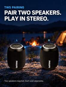 PHILIPS TAS3109 Compact Portable Bluetooth Speaker With Bluetooth 5.4 And TWS Stereo Pairing For Rich Bass And Clear Sound, Easy To Carry For Home, Travel, Camping And Outdoor Use - View 6