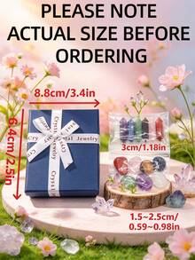 14pcs/Set Polished Natural Crystal Stones, Double & Single Point Gift Box, Meditation Balance Energy, Home Desktop Decor - Natural Crystal Stone Decoration - View 10
