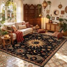 1pc Celestial Sun & Moon Pattern Carpet, Soft & Comfortable Bedroom Rug, Washable Carpet, Suitable For Front Door, Entrance, Hallway, Kitchen, Bedroom, Dorm, Dining Room, Skin-Friendly Carpet, Living Room Rug, Sofa Seat Carpet, Area Rug, Creative Versatile Home Decor Carpet, Large Living Room Carpet, Bedroom Rug, Walk-In Closet Carpet, Room Decoration, Gift For Family And Friends - Multicolor - View 2