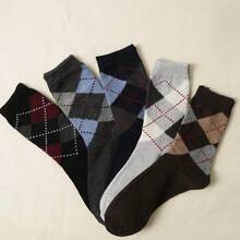 5 Pairs Random Autumn/Winter Warm Wear-Resistant Loose Cuff Cotton Socks, Multi-Purpose Casual Commute Mid-Calf Socks - Multicolor - View 5