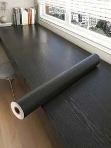 1 Roll Faux Wood Grain Self-Adhesive Wallpaper, Distressed Wood Texture, Rustic Style, Removable & Waterproof, Brown - Black - View 9
