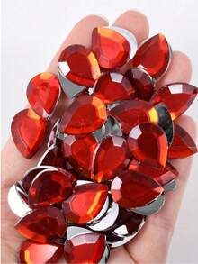 100pcs/Pack, 13*18mm Flat-Cut Teardrop Rhinestones, Large Size Plastic Rhinestones, Flat Bottom Resin Rhinestones, DIY Decorative Rhinestones - 13*18mm 100pcs - View 8