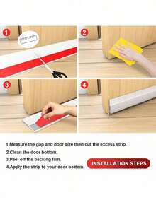 1pc Door Bottom Seal Strip, Premium Door Gap Sealing Strip, Bedroom Door Gap Wind Blocker, Warmth, Insect-Proof, Sound-Insulating, Quick And Easy Installation, Effectively Blocks Cold Air - Door Bottom Seal Strip - View 5