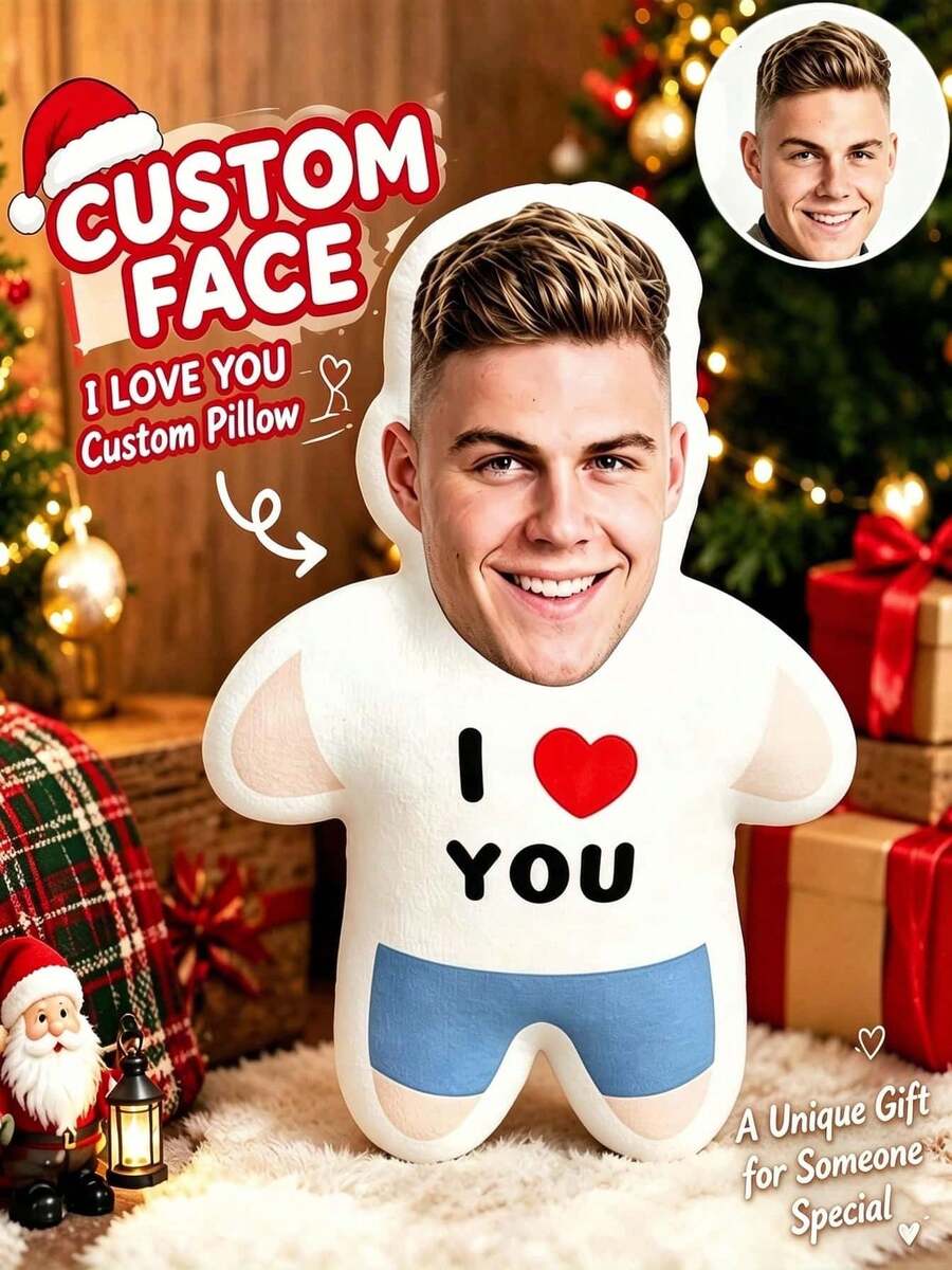 1pc DIY Customized Personalized Photo Pillow Cushion, Sofa Bedroom Home Decor, Holiday Couple Parent-Child Pet Memorial, Father's Day Mother's Day Halloween Valentine's Day Thanksgiving Easter April Fool's Day Unique Fun Gift