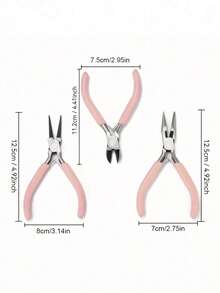3pcs Jewelry Pliers Tool Set, Includes Needle Nose Pliers, Chain Pliers, Round Nose Pliers And Wire Cutter, Suitable For Jewelry Repair, Wire Weaving, Handmade Crafts, Jewelry Making And More - Light Pink - View 11