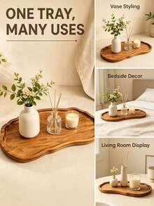 Tray, Slim And Elegant, Perfect For Desserts, Cheeses, Nuts, Snacks And Fruits, Multi-Purpose Home Decor Tray, Suitable For Home And Restaurant, Birthday Party, Wedding And Other Occasions, Wooden Display Plate, Kitchen Accessory, Suitable For All Seasons - View 3