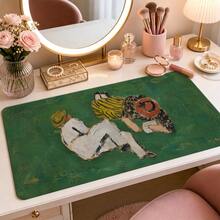Abstract Reclining Figures Extended Mouse Pad Set, Green Background Modern Art Printed Design, Smooth Fabric Surface For Computer, Keyboard, Creative Office, Studio And Home Study, 3 Sizes Available - View 4