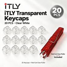 Transparent Keycap 20Pcs XDA Profile PC Material Mixed Color With Grab Style 2-In-1 Keycap Switch Puller For Mechanical Keyboard Gaming Office Typing DIY Build And RGB Backlight Accent - View 16