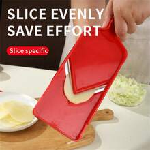 ABS Plastic Vegetable Slicer With Hand Guard, Effortlessly Slice Cabbage, Potato & Carrot, Kitchen Prep Gadget For Salad & Home Cooking - Multicolor - View 8