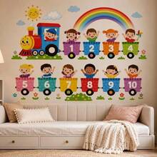 1pc Educational Wall Sticker, Alphabet Train Pattern Self-Adhesive Wall Decal, Bedroom Entryway Living Room Hallway Home Decor Wall Sticker, Removable Sticker, School Wall Decoration - HG23 - View 3