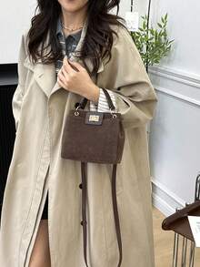 Dedoo Fashionable Commuter Bag, Lightweight Luxury Women's Bag, Exquisite Crossbody Handbag PU Leather, High-End Versatile, Suitable For Work Occasions - Coffee - View 5