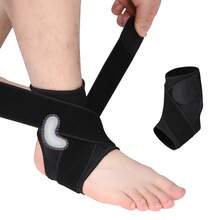 1pc Adjustable Ankle Support Sleeve With Silicone Side, Ankle Compression Wrap, Breathable And Comfortable, Suitable For Men And Women Sports, Fitness, Running, Basketball - Black - View 2