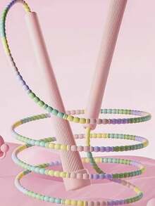 2pcs Adjustable Jump Rope With Anti-Slip Thumb Grip And Color-Coded Beads - Lightweight Portable Jump Rope, Suitable For Gym, Travel, Beginners, Fitness Workout, Professional Training - Multicolor - View 2