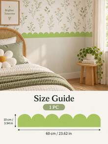 SUPSTICKER ملصق حائط بحافة موجية، ملصق حائط PVC ذاتي اللصق بحافة موجية، 3.94*23.62 بوصة، ديكور المنزل وغرفة المعيشة والنوم - قطعة واحدة - مشاهدة 13
