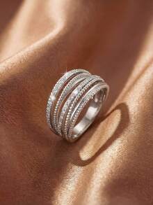 1pc Vintage Multi-Layer Cross Ring, High-Quality Material, Elegant Women's Jewelry Gift, Suitable For Valentine's Day - Micro-inlaid Cross - View 5