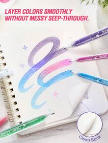 180 Color Gel Pen Set - 1.0mm Tip, Acrylic Metallic Glitter Paint Markers, Multi-Color Markers, Needle Pens, Ballpoint Pens, Eyeliner Pens, Perfect For Vibrant Colorful Writing And Sketching, Smooth Writing, For Painting, Highlighting, Note-Taking, Crafting, Office Use - Multicolor - View 7