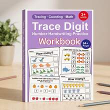 1Pc Cute Element Number Tracing Workbook, Counting & Calculation Activity Sheets, Compact Exercise Book For Study & Desktop Use - Multicolor - View 3