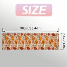 1pc/Pumpkin Autumn Leaf Print Table Runner, Vintage Fall Rectangular Hemmed Tablecloth Decoration, Suitable For Thanksgiving, Autumn Parties, Family Dinners, Restaurants And Home Dining Table Decor - Multiple Styles - View 11