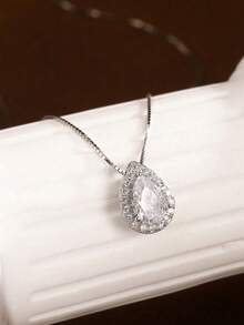 ESBERRY 1 buah Kalung, Kalung Liontin Tetes Air Minimalis, Desain Elegan, Hadiah Istimewa untuk Pacar atau Sahabat, Rantai Halus Cocok untuk Pemakaian Sehari-hari - Kalung berbentuk buah pir - View 4
