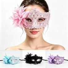 1PC Lace Floral Eye Mask For Party, Ball, Festival Costume, Suitable For Party, Ball, Graduation Party, Music Festival, Halloween Costume - Multicolor - View 8