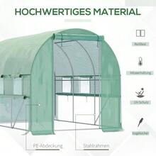 2.95x2x2m Polytunnel Greenhouse, Accessible, With 6 Windows, UV Protection For Garden Plant Cultivation - Green - View 5