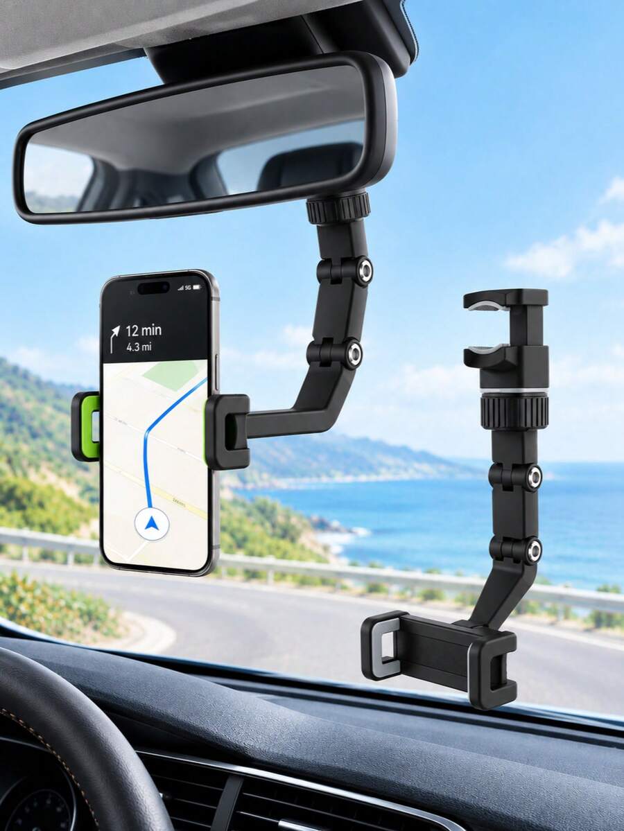 2pcs 360° Rotatable Adjustable Phone Holder, Space-Saving L-Shaped Car Phone Mount With Stable Grip And Sturdy Structure, Compatible With IPhone And Android Phones, Suitable For Car, Office Desk, Home, Camping, Travel And Daily Use, Phone Accessories, New Year Gift