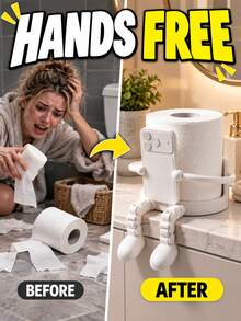 Creative Human-Shaped Toilet Paper Holder Unique Phone-Holding Pose Tissue Roll Storage For Men And Women Cartoon Toilet Paper Holder For Bathroom & Living Room Room Home Decor Kitchen Car Desk Essentials Accessories Storage Organizer Containers - Multicolor - View 4