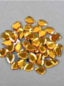 100pcs/Pack, 13*18mm Flat-Cut Teardrop Rhinestones, Large Size Plastic Rhinestones, Flat Bottom Resin Rhinestones, DIY Decorative Rhinestones - 13*18mm 100pcs - View 2