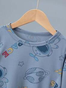 6 Sets 1 Set Random Boys Cartoon Home Wear Set Cute Print Long Sleeve Long Pants Pajama Set - Multicolor - View 5
