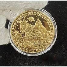 1PC-12 Zodiac Signs Lucky Coin-3D Embossed Craft-Zodiac Commemorative Coin-Party Favor-Holiday Gift-Birthday Gift-Christmas Eve Gift-Christmas Gift-Perfect Gift-Gift-Toy-Game - Multicolor - View 10