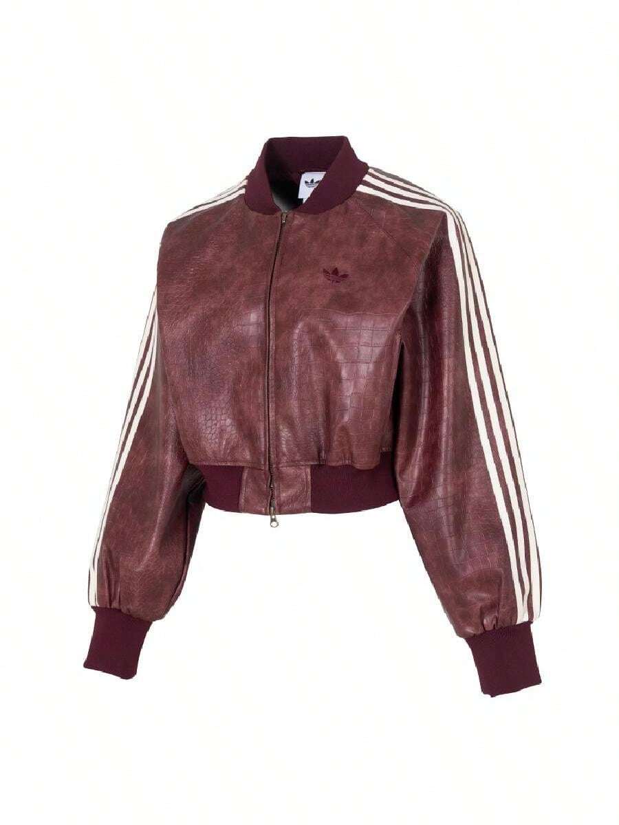 Adidas Women's Sports Jacket SST PLTHR JKT Casual Retro Leather Short Baseball Jacket KD8792 - Like This - View 1
