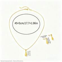 3pcs Stainless Steel Water Drop Women's Minimalist Versatile Elegant Collarbone Necklace Set - Water Drop - View 10