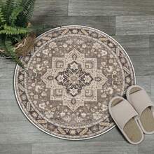 Vintage Persian Round Rug, American Classical Floral Pattern, Bohemian Style, Living Room Sofa Coffee Table Mat, Soft Skin-Friendly, Bedroom, Bedside, Bay Window Mat, Study Chair Mat, Luxury Vintage Style, Highly Attractive Home Decor Soft Furnishing Mat, Versatile Indoor Carpet - Multicolor - View 7