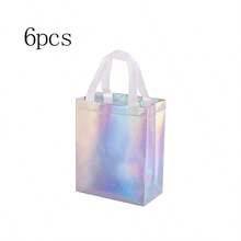6/1pc Holographic Laser Gift Bags, Shiny Pearlescent Gift Bags, Holiday Party Gift Packaging Bags - Multiple Styles - View 9