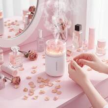 Eternal Flower Mini Humidifier USB Portable Desktop Humidifier With Night Light Silent Fine Mist Air Humidifier Suitable For Home Bedroom Office Car Cute Aesthetic Decor Gift - Mistless - View 13