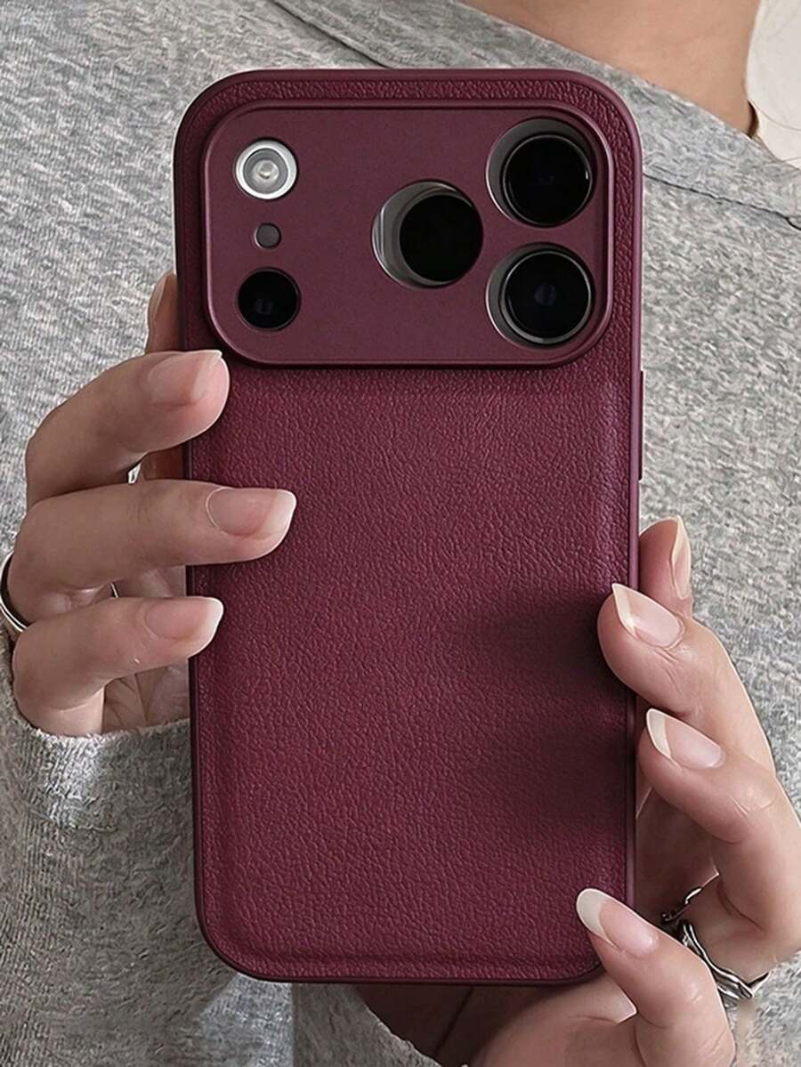 奢華荔枝紋相機保護人造皮革手機殼，適用於 iPhone 18 Pro Max、17 Pro Max、17 Pro、17、16 Pro Max、15、14、13 Pro Max，防震保護殼