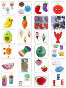 2/4/6/14pcs Cute Plush Sound-Making Dog Toys Suitable For Small Dogs & Cats - Pet Gift Bundle - Tug, Chew, Clean, Interactive Play (Cute Style) - Multicolor - View 11