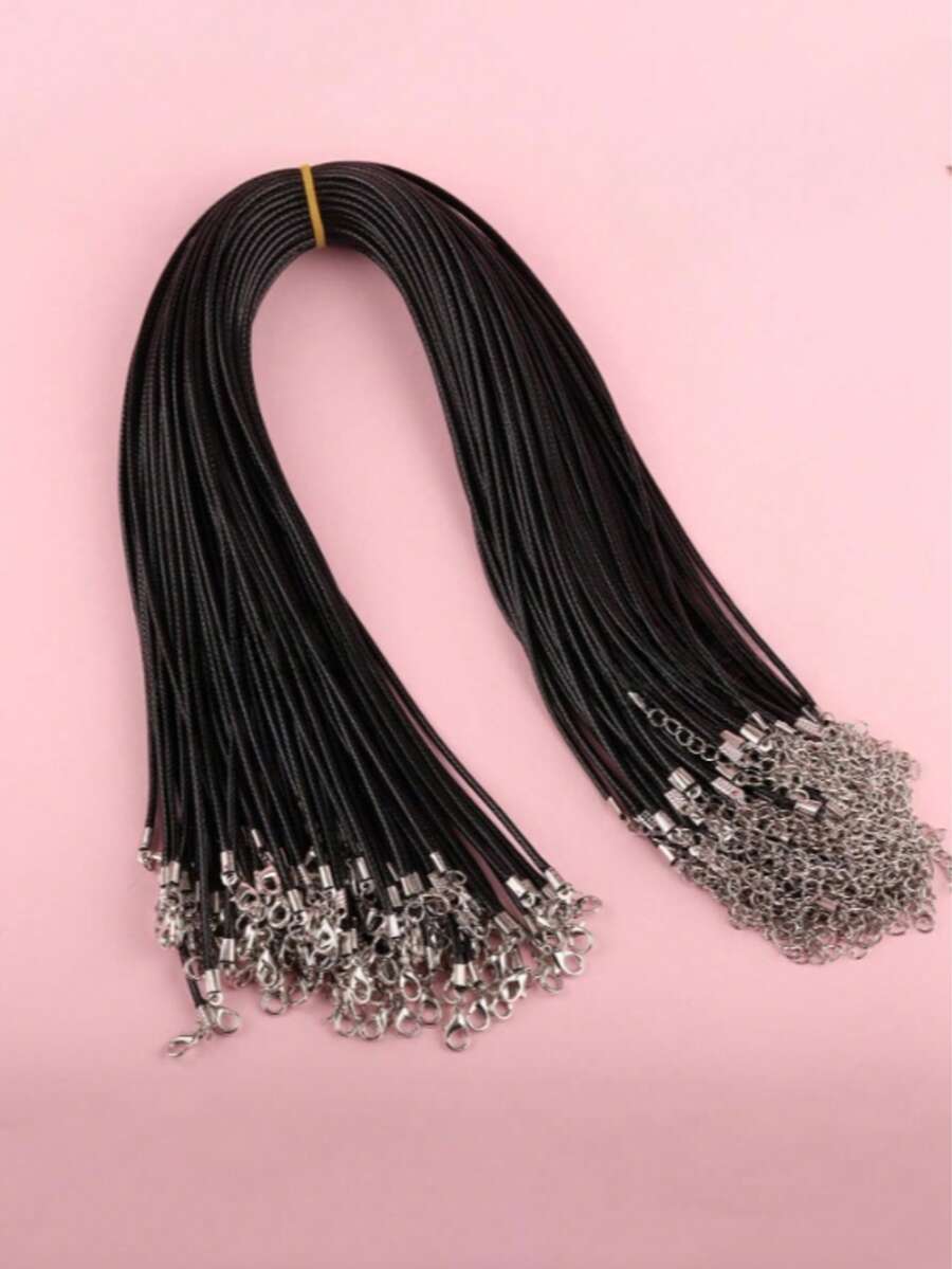 1 Pack DIY Handmade Necklace Cord, Black Pendant Necklace Jewelry Rope - Black - View 1