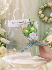1 Bunch Mini Artificial Flower Bouquet With Gift Bag, 15.5cm*8.5cm, Valentine's Day Small Gift, Mother's Day Bouquet, Wedding Favor Choice - Multicolor - View 9