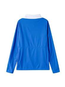 Nike Men's Sports T-Shirt & Tank Top, Long Sleeve T-Shirt, Half-Zip Stand Collar Training Long Sleeve Base Layer IR8420-463 - Blue - View 2