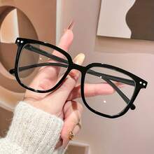 2 Pairs Women's Fashion Square Frame Non-Prescription Glasses, Black + Transparent PC Frame, Versatile Literary Style, Suitable For Office, Weekend, Back To School, Dating, Outings And Fashion Accessory - Clear - View 7