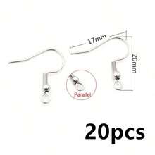 20pcs Stainless Steel DIY Earrings Hooks Clasp Findings Handmade Jewelry Making Accessories Earwire Accessories - Earring Hooks - View 7