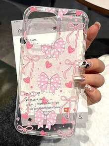 1 buah Casing Ponsel Transparan Berkilau Bentuk Hati dengan Pita Warna-warni untuk Halloween dan Natal, Kompatibel dengan iPhone 18 Pro Max 18 Pro 17 Pro Max/17 Pro/17/16 Pro/16/16 Pro Max 15 Pro/15 Pro Max/Tahan Guncangan dengan Cetakan UV 14 Pro/14 Pro Max/14/13 Pro Max/13 Pro/13, Pelindung Desain Unik, Tekstur Halus, Hadiah Ulang Tahun Liburan Populer - MultiWarna - View 1