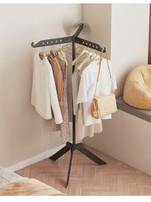 1 pieza Perchero de ropa de pie de fácil montaje, perchero para abrigos, tendedero para secar ropa para el hogar y dormitorio - Tendedero de pie - Ver 6
