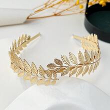 1pc Crown Floral Wreath Roman Emperor Gold Leaf Headband, Caesar Headpiece, Cosplay Party Accessory, Halloween Decoration - Gold - View 6