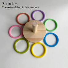 1pc Wooden Parrot Ring Toss Toy, Random Color Chewable Ring, Interactive Bird Training & Intelligence Development Toy, Suitable For Small/Medium Parrots, Cockatiels, Budgies, Lovebirds Colorful Ring Game - A+B - View 10