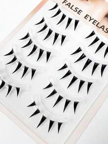 1 Pair Pointed Tail Cartoon Style False Eyelashes, Transparent Stem, Cosplay Extra Long False Eyelashes 10-13mm - Black - View 3