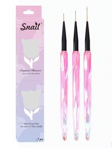 Gradient Diamond Twist Nail Art Brush Set With Exquisite Color Box Packaging, Multiple Color Handle Options, 3pcs / 5pcs Dual Specifications, Nylon Bristle Painting Light Therapy Nail Art Tool - Multicolor - View 12